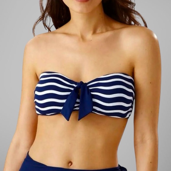Tommy Bahama Sea Swell Tie Front Bandeau Bikini Top